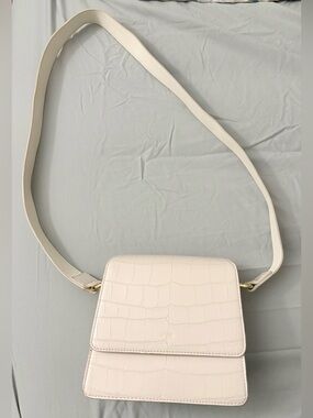 JW PEI Fae Top Handle Crossbody Bag Ivory Croc Vegan Leather